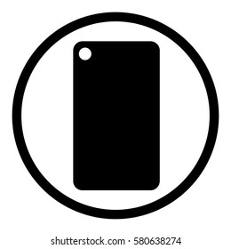 Phone case icon in circle on white background