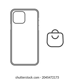 Phone case icon isolated on white background. Purchase symbol modern, simple, vector, icon for website design, mobile app, ui. Vector Illustration