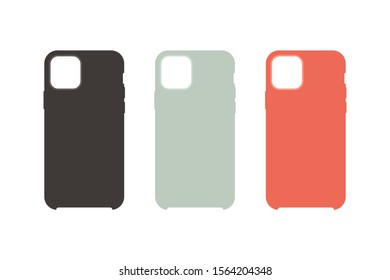 Phone case icons set flat style