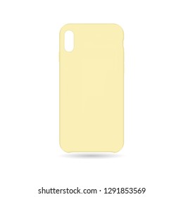 Phone case mock up yellow color with shadow