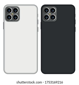 Phone case mockup template illustration (whiteblack).