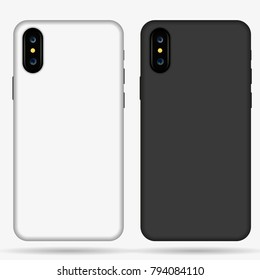 phone  case mockup template illustration (whiteblack).