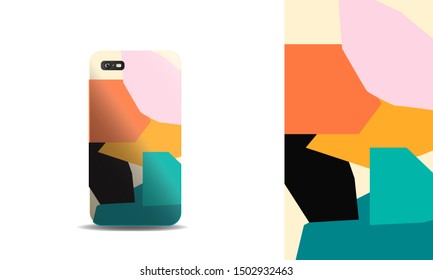 phone case with nature inspired abstract vector design background template. eps10