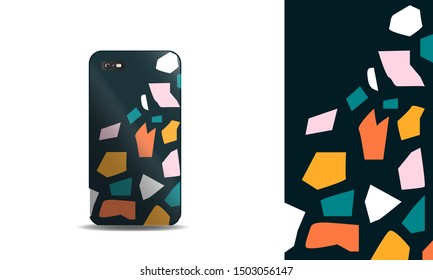 phone case with nature inspired abstract vector design background template. eps10