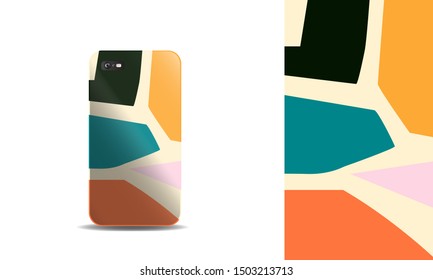 phone case with nature inspired abstract vector design background template. eps10