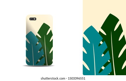 phone case with nature inspired abstract vector design background template. eps10