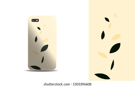 phone case with nature inspired abstract vector design background template. eps10