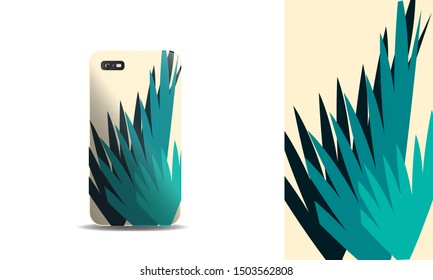 phone case with nature inspired abstract vector design background template. eps10