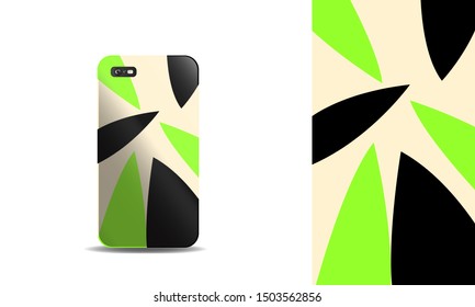 phone case with nature inspired abstract vector design background template. eps10