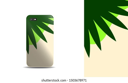 phone case with nature inspired abstract vector design background template. eps10