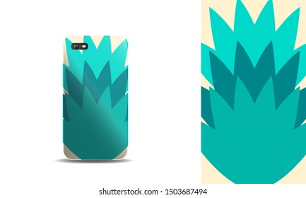 phone case with nature inspired abstract vector design background template. eps10