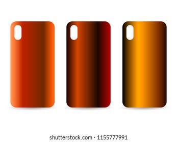 Phone case set with gradient backgrounds. Blurred shades. Vector illustration