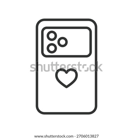 Phone case smartphone icon in line design. phone case, mobile protection, smartphone cover, shockproof, durability, accessory, mobile device, protection on white background vector. Phone case