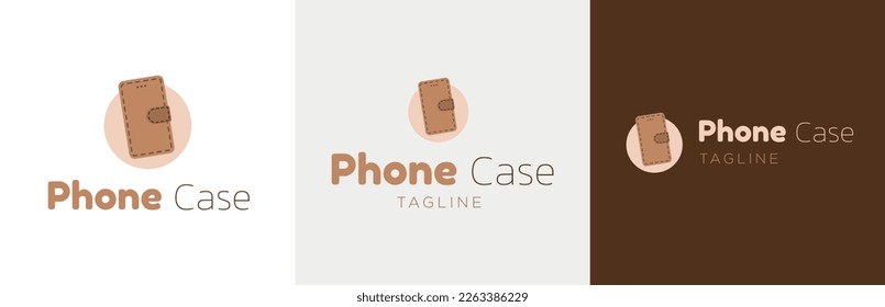 Phone case store logo design set, smartphone protection shop modern logotype symbol, mobile accessoires emblem concept, device cover editable commercial illustration, branding, brand identity isolated