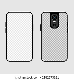 Phone case template set isolated on gray background. Smartphone accessories vector mockup. Insert your design and see how it looks on device