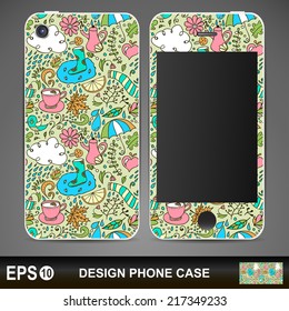 Phone case. Vector background. Vintage decorative elements. Hand drawn background.