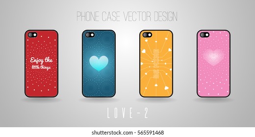 Phone case vector design. Theme - Love