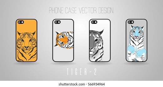 Phone case vector design. Theme - Tiger