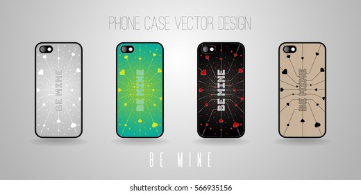 Phone case vector design. Theme - Valentine