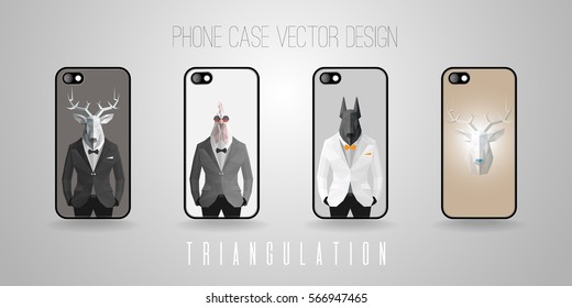 Phone case vector design. Theme - triangulation