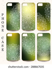 Phone case. Vintage vector background. Decorative ornamental elements.