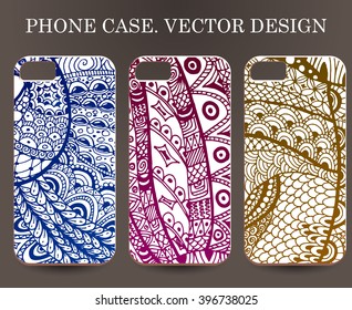 Phone case. Vintage vector background. Vintage decorative elements.