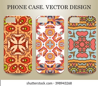 Phone case. Vintage vector background. Decorative ornamental elements.
