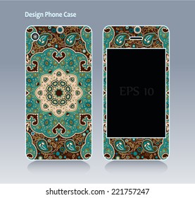 Phone case,ethnic floral pattern. Vector pattern. Vintage decorative elements. African, Islam, arabic, indian, ottoman ornamental motifs.