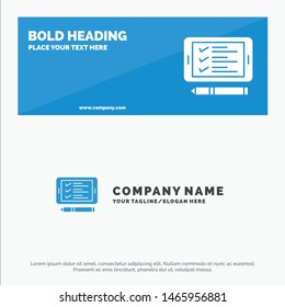 Phone, Cell, Pin, Shopping SOlid Icon Website Banner and Business Logo Template. Vector Icon Template background
