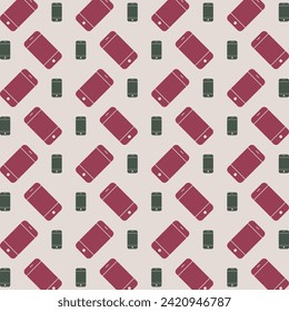 Phone Cell vector Illustration repeating trendy cute pattern colorful paper print
