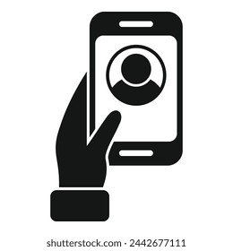 Phone change avatar icon simple vector. Online media content. Handle device