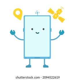 Phone character. Connection is lost. Vector illustration.
