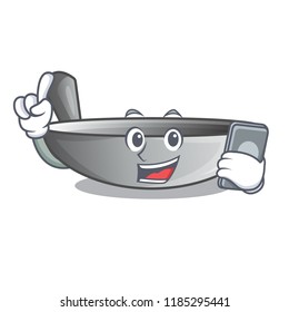With phone character kitchenware wok for cooking food