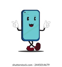 phone character mascot vintage style