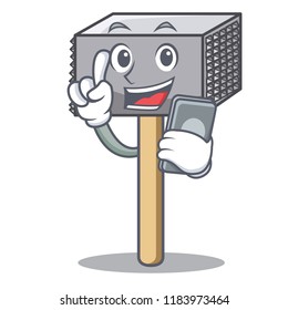 With phone character of metallic meat tenderizer hammer