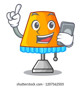 With phone character table office lamp in indoor