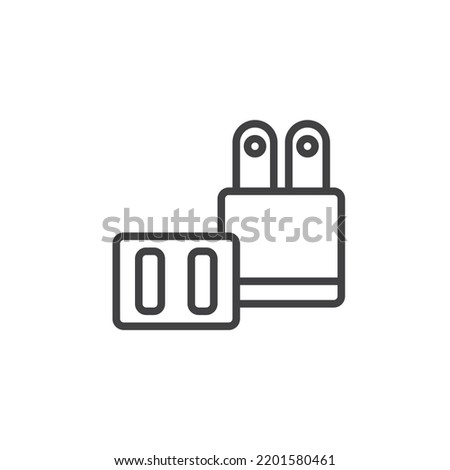 Phone charger adapter line icon. linear style sign for mobile concept and web design. Charging adapter outline vector icon. Symbol, logo illustration. Vector graphics