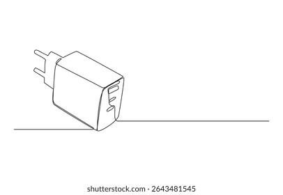 phone charger continuous line art drawing