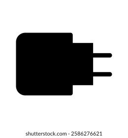 Phone Charger Icon. Charger icon. black design charging head. Smartphone USB Charger Adapter.