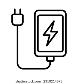 plantilla de diseño vectorial de icono de cargador de teléfono en fondo blanco