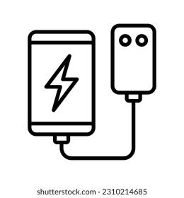 phone charger icon vector design template in white background