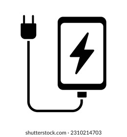 phone charger icon vector design template in white background