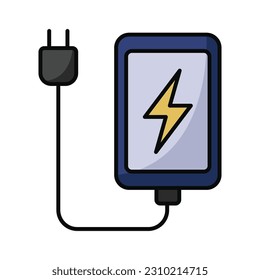 plantilla de diseño vectorial de icono de cargador de teléfono en fondo blanco