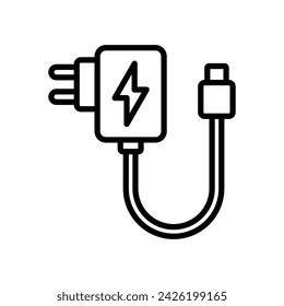 plantilla de diseño de vector de icono de cargador de teléfono simple y limpia