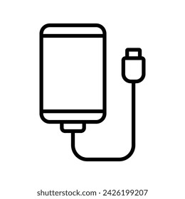plantilla de diseño de vector de icono de cargador de teléfono simple y limpia
