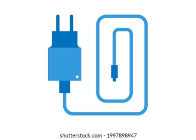 Icono de cargador de teléfono. Signo lineal vectorial, símbolo, logotipo de adaptador de corriente para concepto móvil y diseño web. Icono para el sitio web de la tienda de electrodomésticos, gadgets y electrónica.