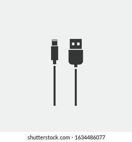 Phone charger lightning cable icon