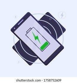 El teléfono está cargando desde otro teléfono. Concepto de carga inalámbrica.