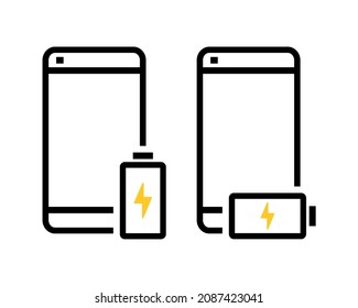 Phone charging battery icon. Illustration vector