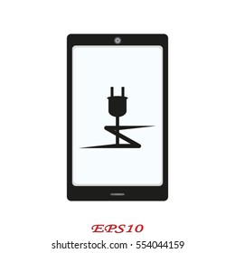 phone, charging, battery icon, vector illustration eps10